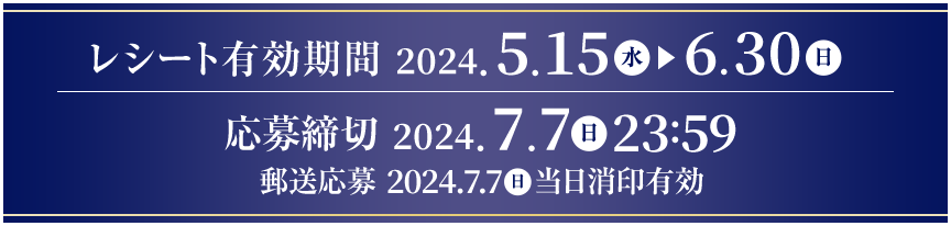 レシート有効期間：2022.5.15（日）～ 6.30（木）応募締切：2022.7.7（木）23：59